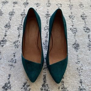 🌟SALE🌟 Madewell suede forest green high heels